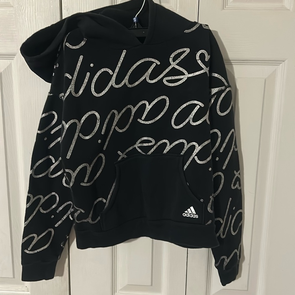 Adidas Cropped Hoodie 💕.  Size. M (10-12)